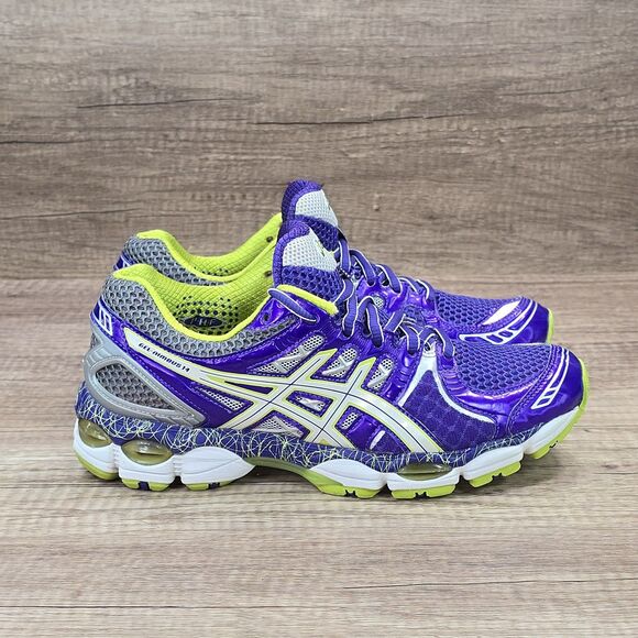 ASICS Shoes - Asics Gel Nimbus 14 Limited Edition Women's Size 8 Purple Neon Yellow Sneakers